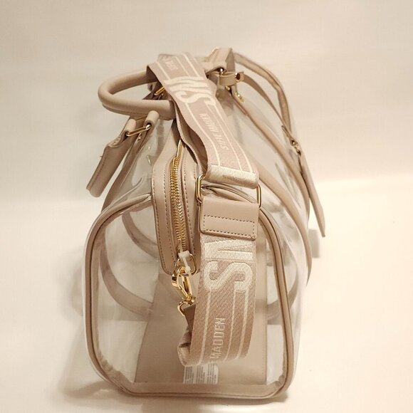 STEVE MADDEN Clear PVC Duffel Tote Bag Large Shoulder Strap Travel Bag Airport - Picture 7 of 9